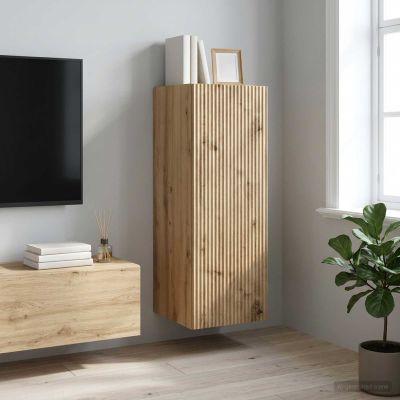 vidaXL Nástenná skrinka 33 x 34,5 x 90 cm Kompozitné drevo Dub artisan