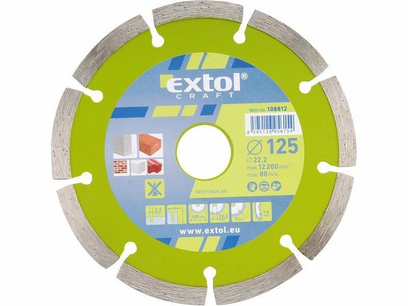 Kotouč diamantový řezný segmentový, 115x22,2mm, suché řezání EXTOL-CRAFT