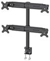 Neomounts FPMA-D700D4/Držák displeje/na stůl/19-30"/svorka/VESA 100X100/nosn. 4x8kg/4 displeje/černý Držák, VESA, stolní, pro 4 ploché monitory, úhloprícka 19"-30", náklon 180°, otácení 180°, rotace 360°, nosnost 32kg, cerný