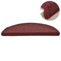 vidaXL Schodové rohože 15 ks 56x17x3 cm bordové polkruhové