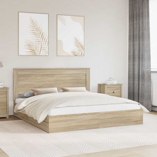 vidaXL Úložná posteľ Sonoma dub 180 x 200 cm Kompozitné drevo