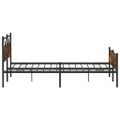 vidaXL Kovový posteľný rám bez matraca dymový dub 200x200 cm