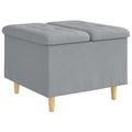 vidaXL Ottoman s Úložným Priestorom Svetlosivá 60 x 60 x 45 cm látka