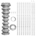 vidaXL Drôtené pletivo+stĺpiky, pozinkovaná oceľ 15x0,8 m, strieborné