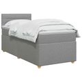 vidaXL Posteľ boxspring s matracom Svetlosivá 90 x 200 cm Látka