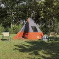 vidaXL Tipi stan 6-miestny Vodoodolný Šedá a oranžová taft