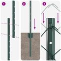 vidaXL Sieťový plot s stĺpom 25 x 1,2 m PVC potiahnutá oceľ Zelená