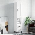 vidaXL Vysoká skrinka biela 34,5x34x180 cm spracované drevo