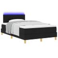 vidaXL LED box s pružinami s LED pásikmi Čierny 120 x 190 cm látka