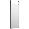 vidaXL Zrkadlo na dvere čierne 30x80 cm sklo a hliník