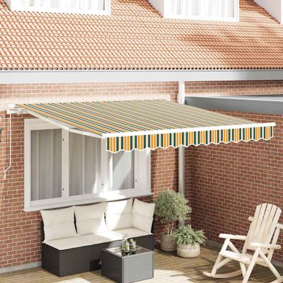 vidaXL Sklopná markíza Viacfarebný 350 x 250 cm Polyester a hliník