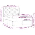 vidaXL Posteľný rám boxspring s matracom tmavosivý 140x190 cm zamat