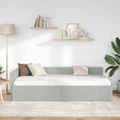 vidaXL Rohový rám postele Svetlosivá 90 cm x 190 cm Zamat