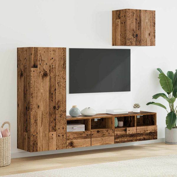 vidaXL TV nástenne jednotky 4 pcs Staré drevo Kompozitné drevo