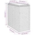 vidaXL Záh. príručný stôl sklenená doska čierny 58x27,5x55cm polyratan