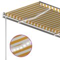 vidaXL Ručne zaťahovacia markíza s LED 350x250 cm žltá a biela