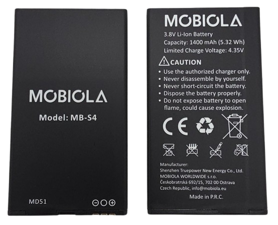 Batéria MB-S4 pre telefón MOBIOLA MB4280, Li-Ion, 1400 mAh