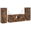 vidaXL Sada kúpeľňového nábytku 5 ks Dymový dub 33 x 34,5 x 100 cm