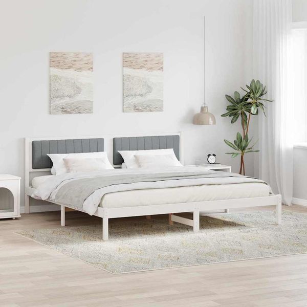 vidaXL Rám postele Svetlosivá 200 x 200 cm Masívne borovicové drevo