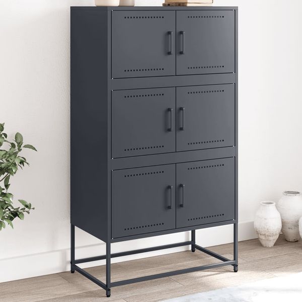 vidaXL Komoda antracitová 68,5x38,5x123,5 cm oceľ