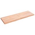 vidaXL Nástenná polica bledohnedá 120x40x(2-4) cm ošetrený masívny dub