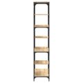 vidaXL Knižnica dub sonoma 91x36x176 cm kompozitné drevo a oceľ