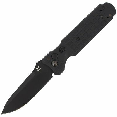 FOX Knives FX-448 B Predator II taktický automatický nôž 9,5 cm, celočierna, FRN