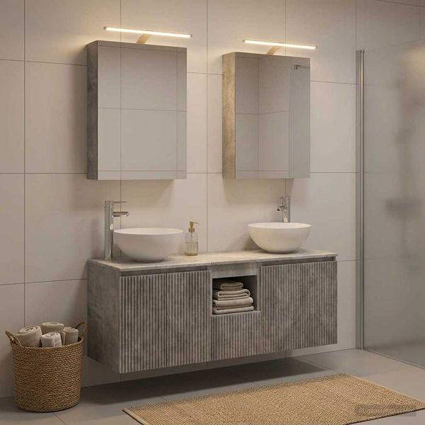 vidaXL Set kabinetov do kúpeľne 5 pcs Betónovo sivá 50 x 14,5 x 70 cm