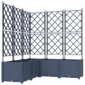 vidaXL Záhradný kvetináč 5 ks Sivá 120 x 120 x 143 cm PP