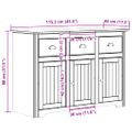 vidaXL Komoda BODO biela a hnedá 115,5x44x80 cm borovicový masív