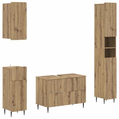 vidaXL Súprava kúpeľňových skríň v 4 kusoch ZWOLLE Dub artisan