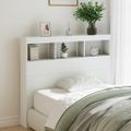 vidaXL Skrinka na čelo postele s LED biela 120x17x102 cm