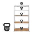 Kovový úložný regál Atos RB-1253 205x120x45cm, 175/875kg, strieborný