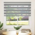 vidaXL Zebrová roleta 120,9x175 cm, šírka látky 116,7 cm, sivá