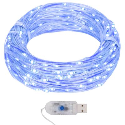 vidaXL LED mikro svetelná reťaz 40 m 400 LED modrá 8 funkcií