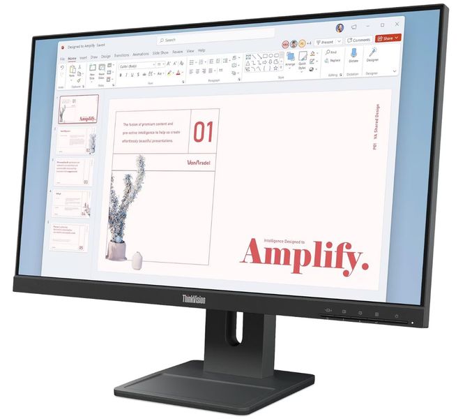 Lenovo ThinkVision/E24-40/23,8"/IPS/FHD/100Hz/4ms/Černá/3R Monitor, 23,8" IPS, Full HD 1920×1080, 100Hz, 99% sRGB, ergonomický stojan, Low Blue Light, HDMI/DP/VGA, čierny