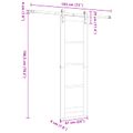 vidaXL Posuvné dvere 61 x 198,5 cm Borovicový masív Prírodná a čierna