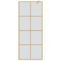 vidaXL Stena walk-in sprchy Zlatá 80 x 195 cm tvrdené sklo