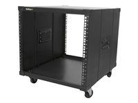 4 Post 23" Deep Portable Open Frame Cabinet for 19" Network, Data & Server Equipment - 220 lbs capacity (RK960CP) - Rozvádzač stojanový - čierna - 9U - 23"