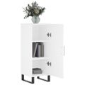 vidaXL Komoda biela 34,5x34x90 cm spracované drevo