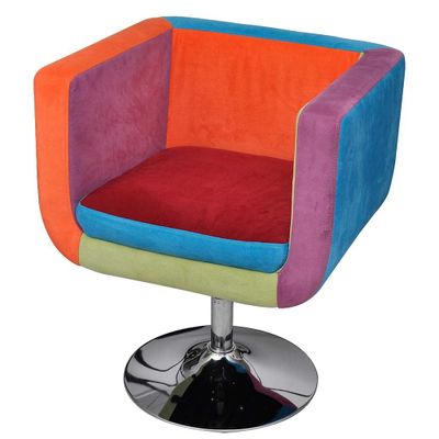 vidaXL Kreslo v tvare kocky, patchwork, látka