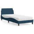 vidaXL Posteľ s matracom Dover modrý 80x200 cm zamat