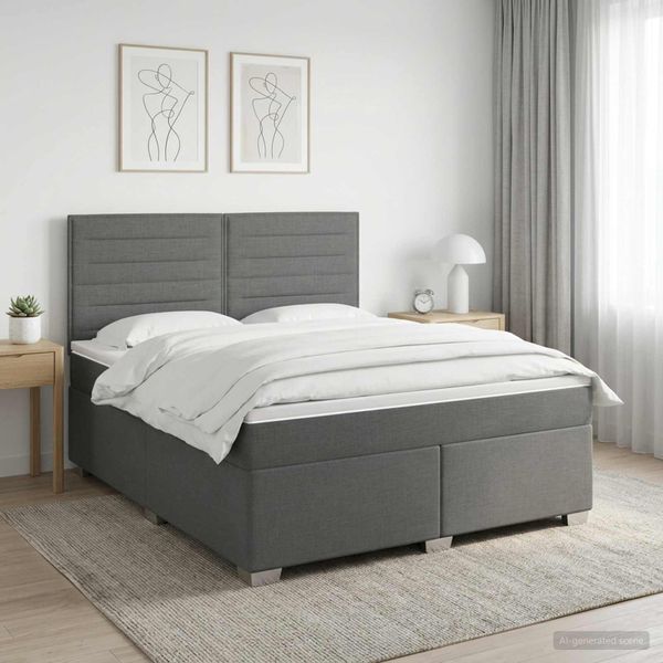 vidaXL Posteľ boxspring s matracom Tmavosivá 140 x 190 cm Látka