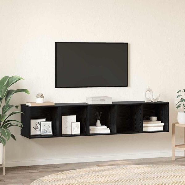 vidaXL Sada televíznych stolíkov 2 pcs Čierny dub Kompozitné drevo