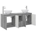 vidaXL Set kabinetov do kúpeľne 3 ks Sivý Sonoma 49,5 x 41 x 64,5 cm