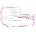 vidaXL Posteľ boxsping s matracom a LED modrá 200x200 cm látka