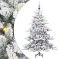 vidaXL Umelý Sklápací Vianočný Stromček Biela 150 cm PVC a oceľ