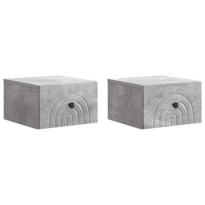 vidaXL Nástenná nočná skrinka 2 pcs Betónovo sivá 33 x 34,5 x 20 cm