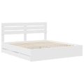 vidaXL Rám postele so zásuvkou Biela 200 x 200 cm Inžinierske drevo