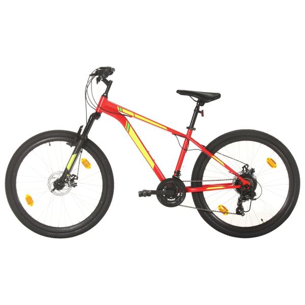 vidaXL Horský bicykel 21 rýchlostí 27,5" koleso 38 cm rám červený
